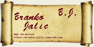 Branko Jalić vizit kartica